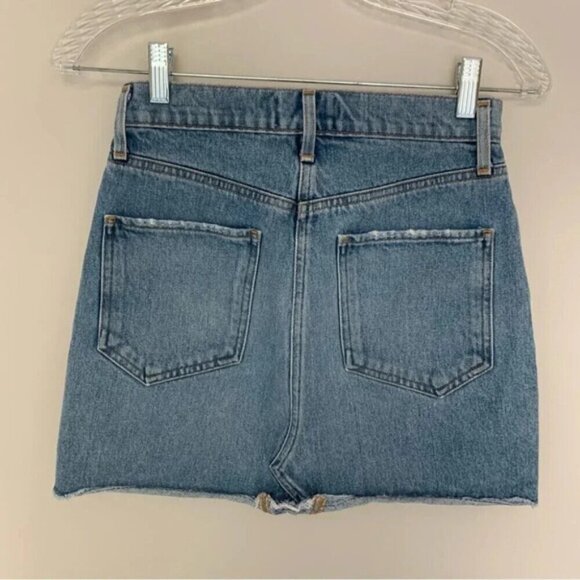 Agolde Denim Button Fly Mini Skirt 24 - Picture 2 of 7